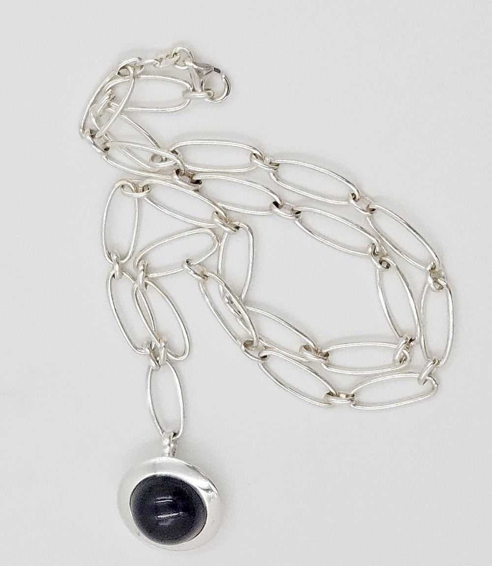 Frede Bonnichsen Jewelry Frede Bonnichsen Denmark Sterling + Glass Modernist Necklace C. 1980/90s