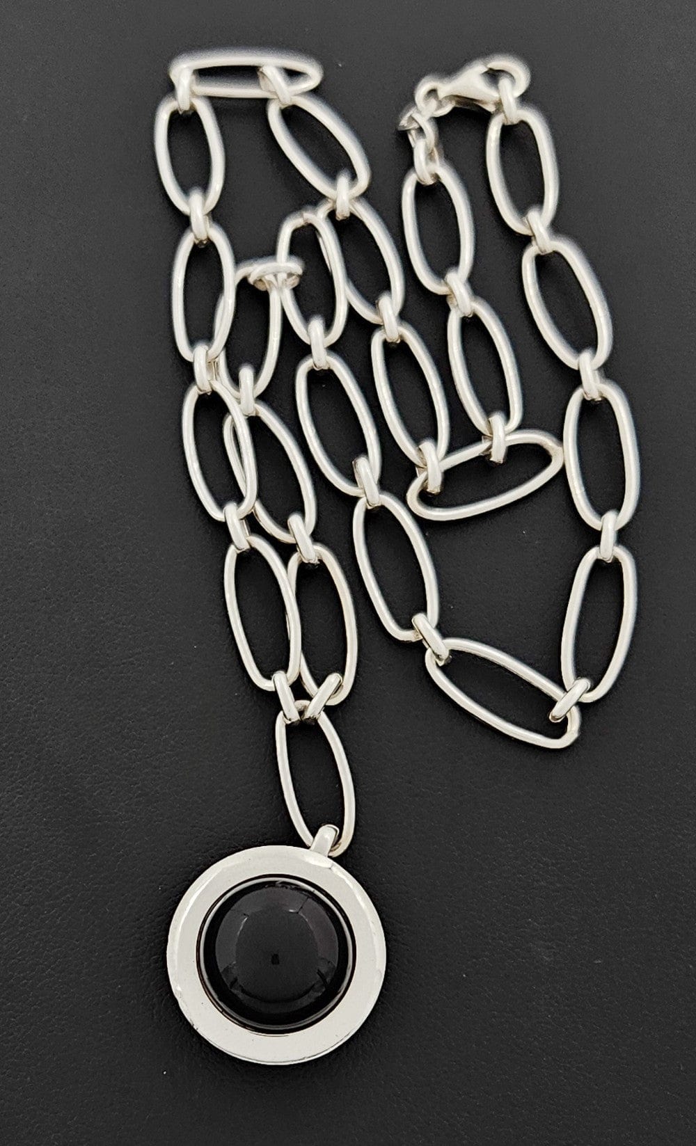 Frede Bonnichsen Jewelry Frede Bonnichsen Denmark Sterling + Glass Modernist Necklace C. 1980/90s