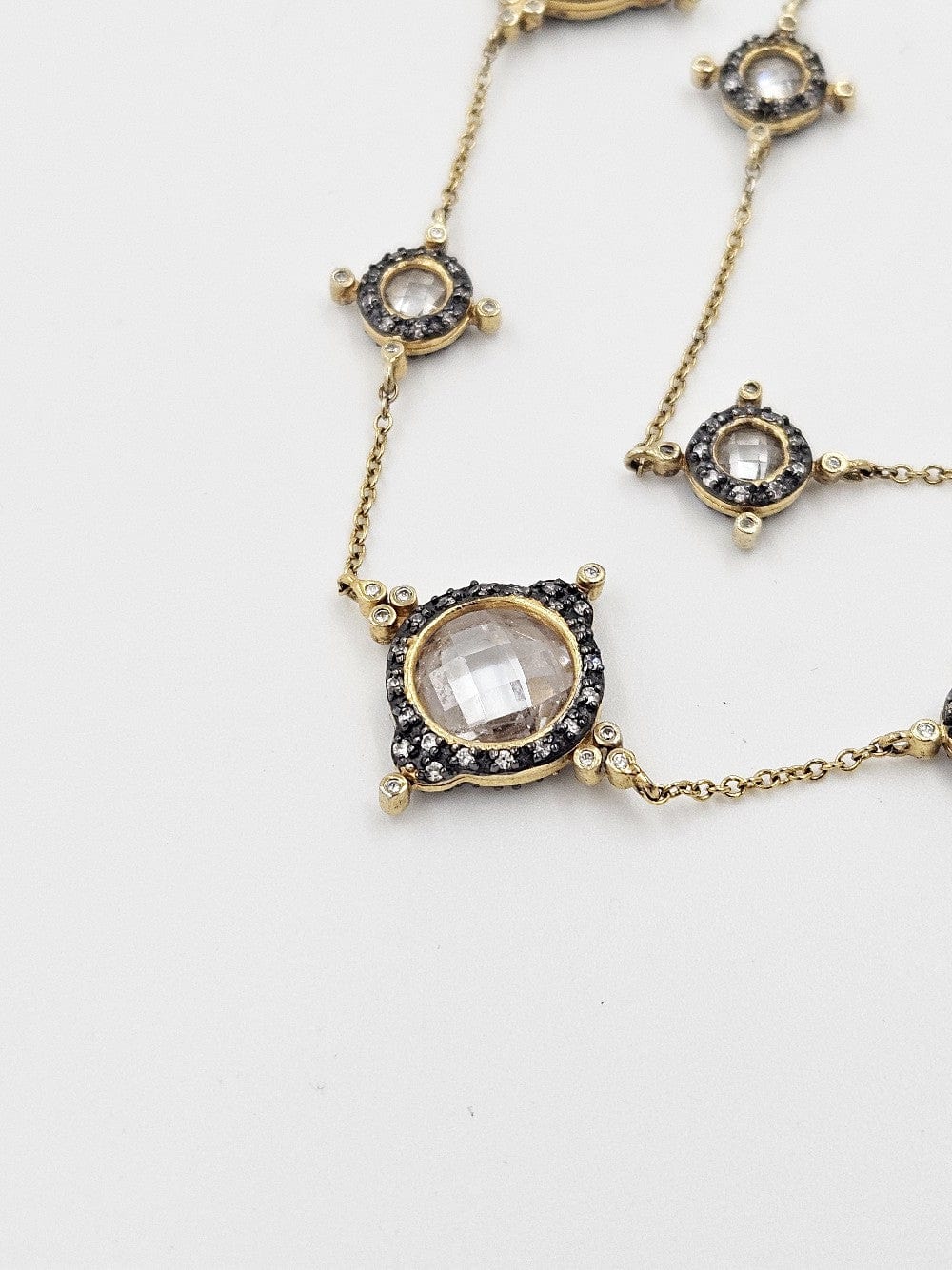 Freida Rothman Jewelry Designer Freida Rothman Sterling Crystal Art Deco Festoon 2 Tier Necklace