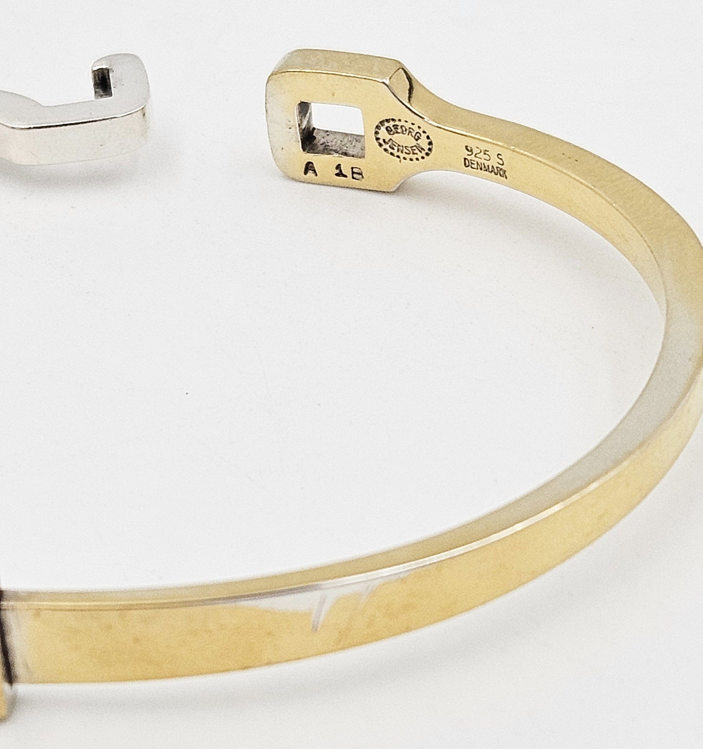 Georg Jensen Jewelry RARE Georg Jensen Gold Sterling Modernist Necklace Bracelet Set 1980's