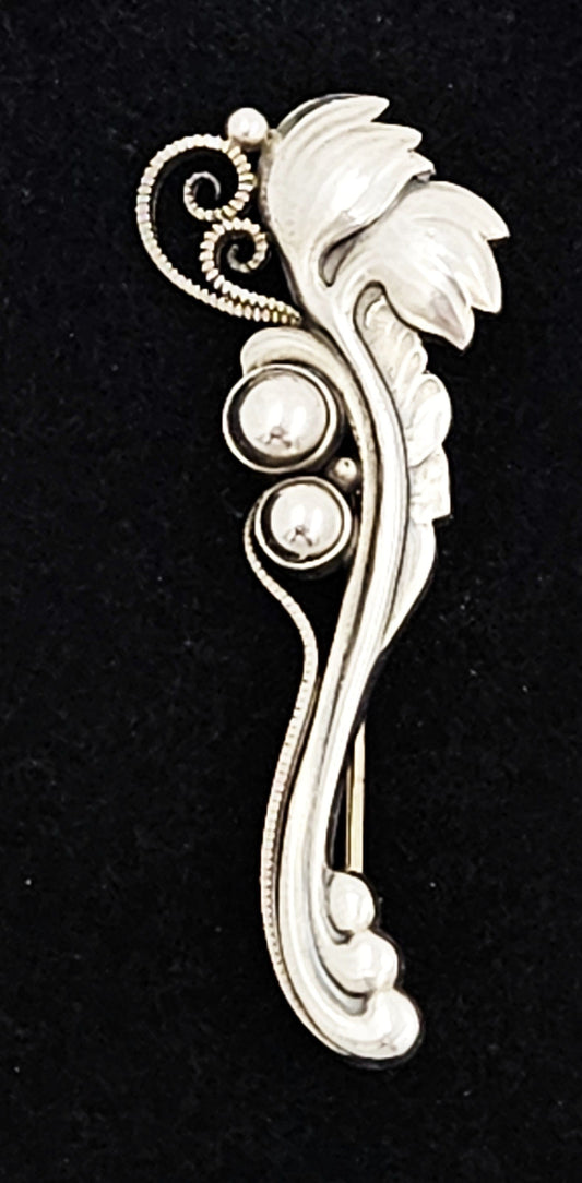 Georg Jensen Jewelry Superb Danish Georg Jensen Sterling Art Deco Brooch 1940s