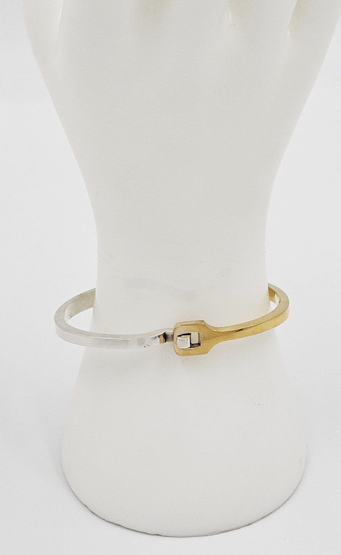 Georg Jensen Jewelry Superb Georg Jensen Sterling+Gold Modernist Neck Ring + Bangle Set 80/90s