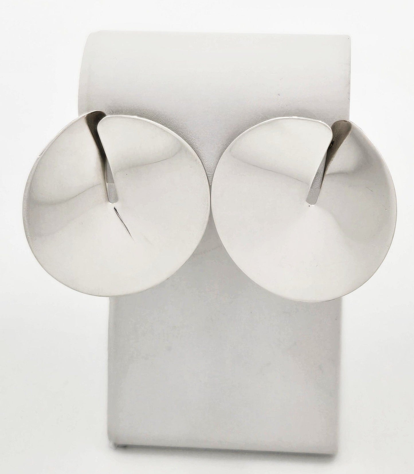 Georg Jensen Jewelry Superb Hans Hansen + Georg Jensen Modernist Sterling Silver Vintage Earrings