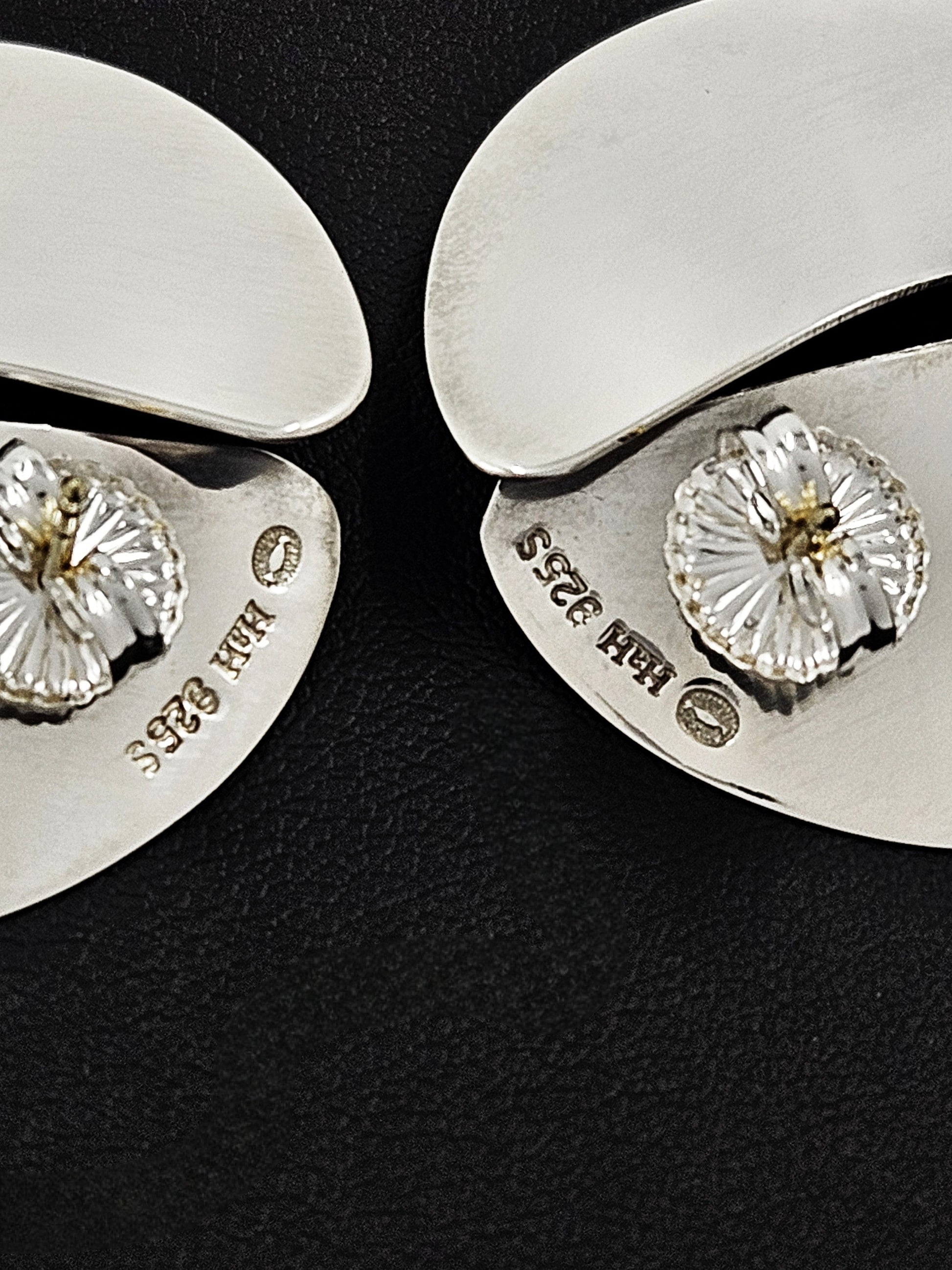 Georg Jensen Jewelry Superb Hans Hansen + Georg Jensen Modernist Sterling Silver Vintage Earrings