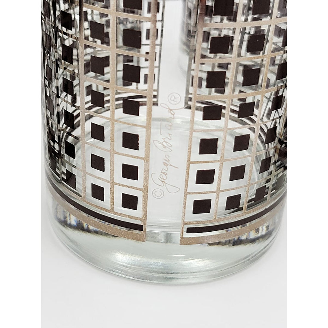 Georges Briard Serveware Georges Briard Silver &amp; Brown Geometric Blocks Barware Set