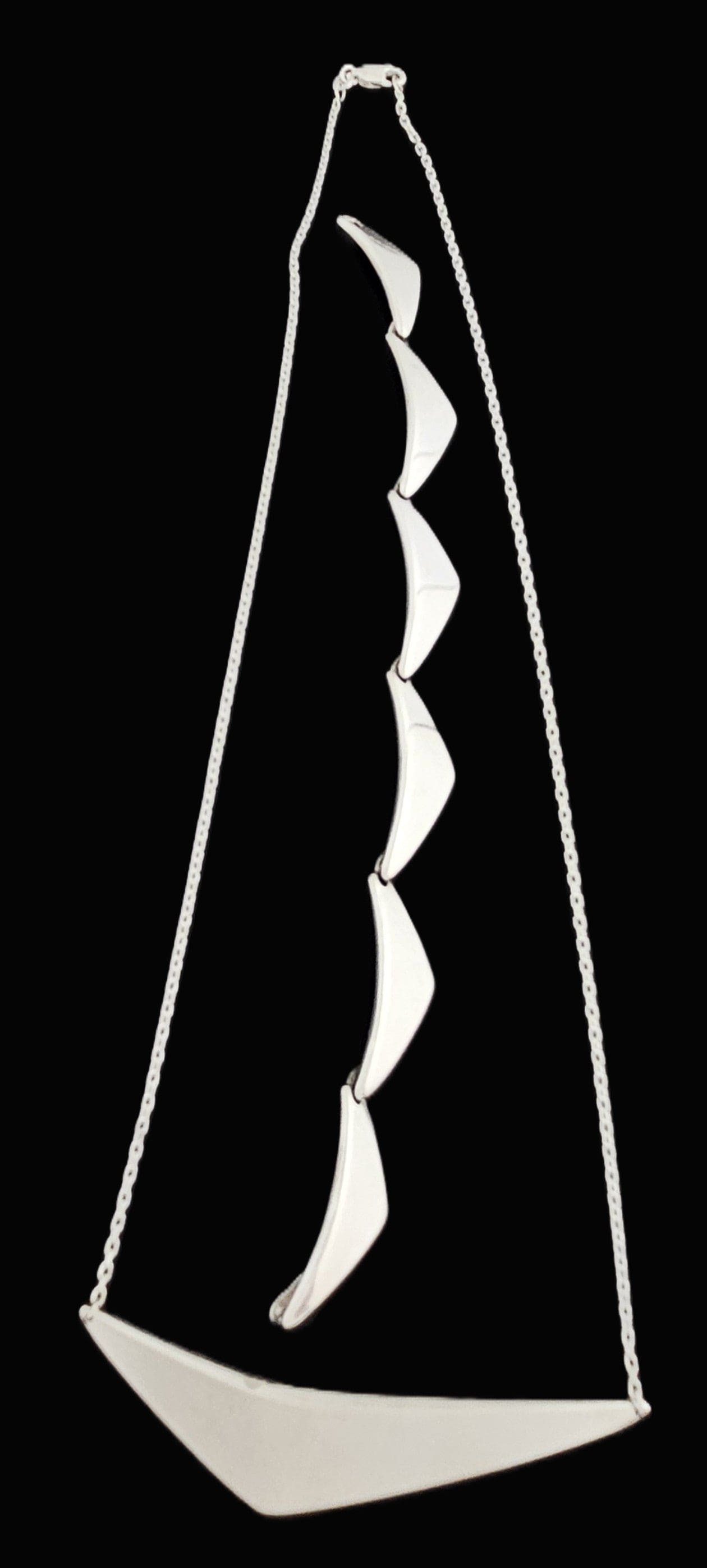 Hans Hansen Jewelry Hans Hansen Denmark Sterling Boomerang Links Bracelet & Custom Necklace 70s