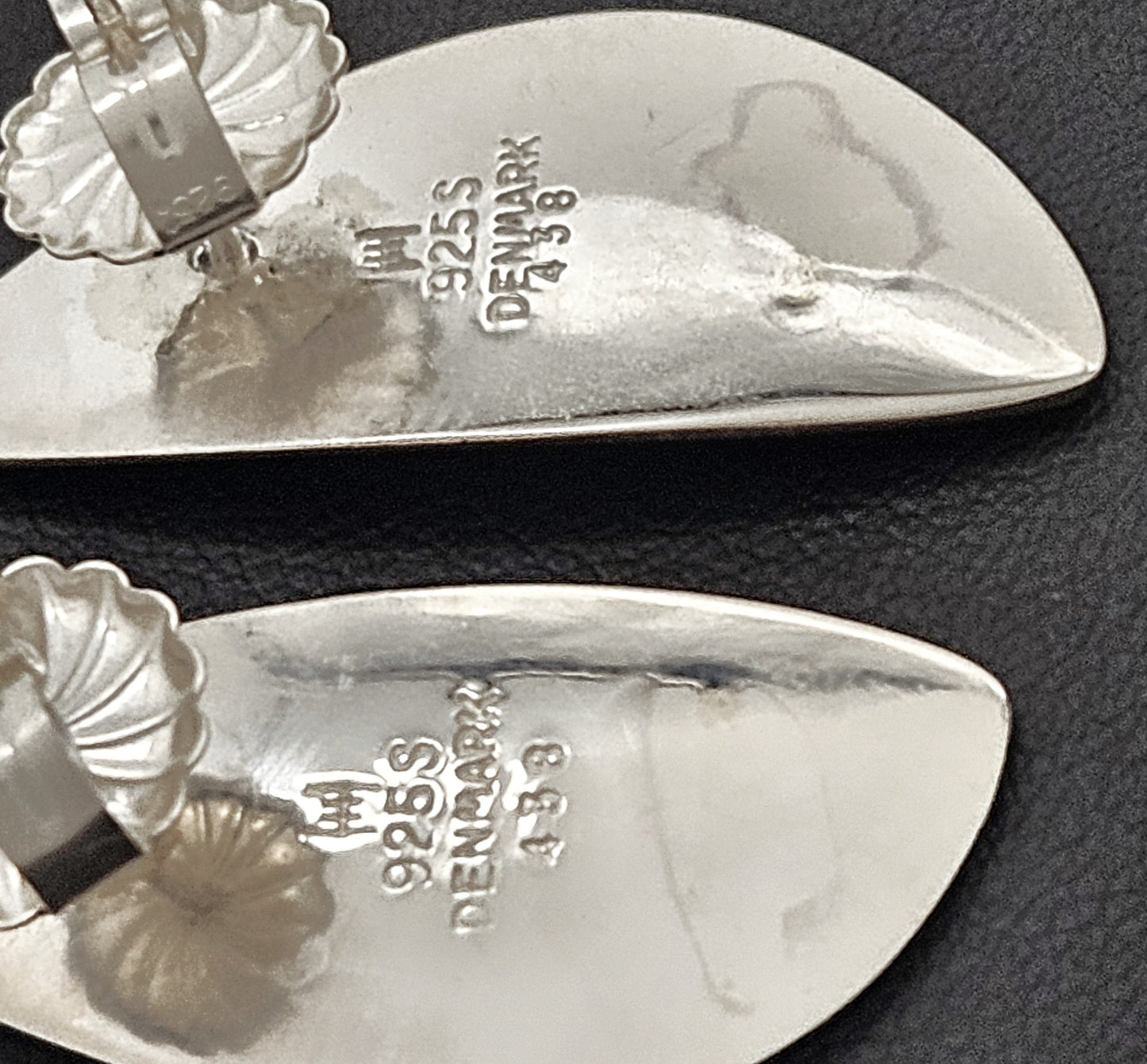 Hans Hansen Jewelry Rare Denmark Designer Hans Hansen Sterling Silver Modernist Earrings 1970's