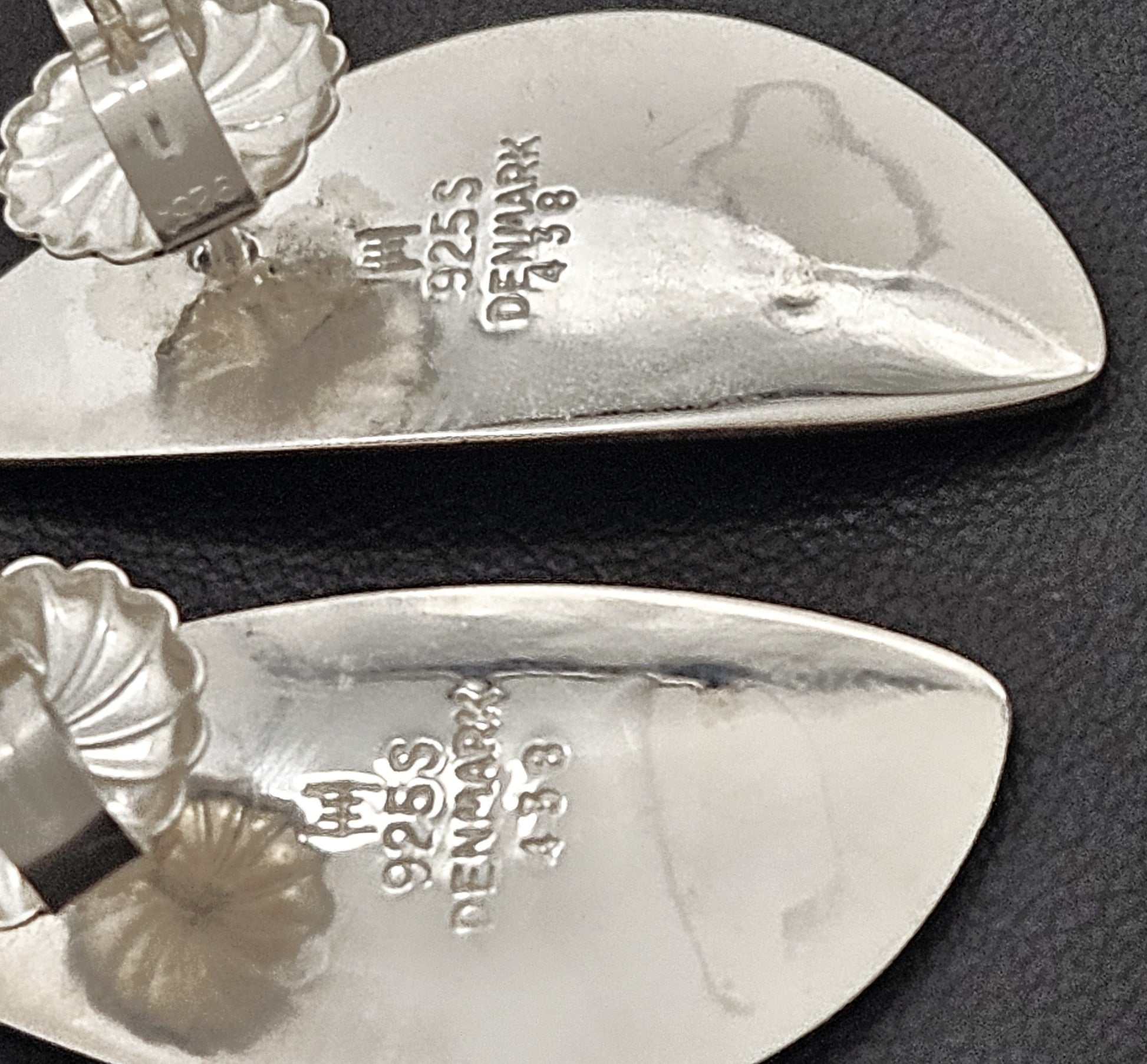 Hans Hansen Jewelry Rare Denmark Designer Hans Hansen Sterling Silver Modernist Earrings 1970's