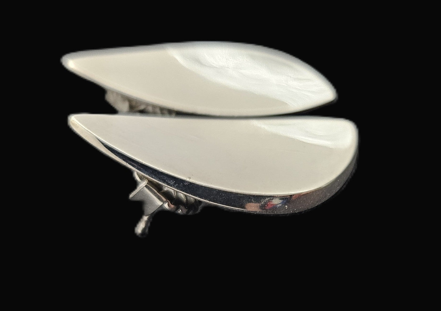 Hans Hansen Jewelry Rare Denmark Designer Hans Hansen Sterling Silver Modernist Earrings 1970's