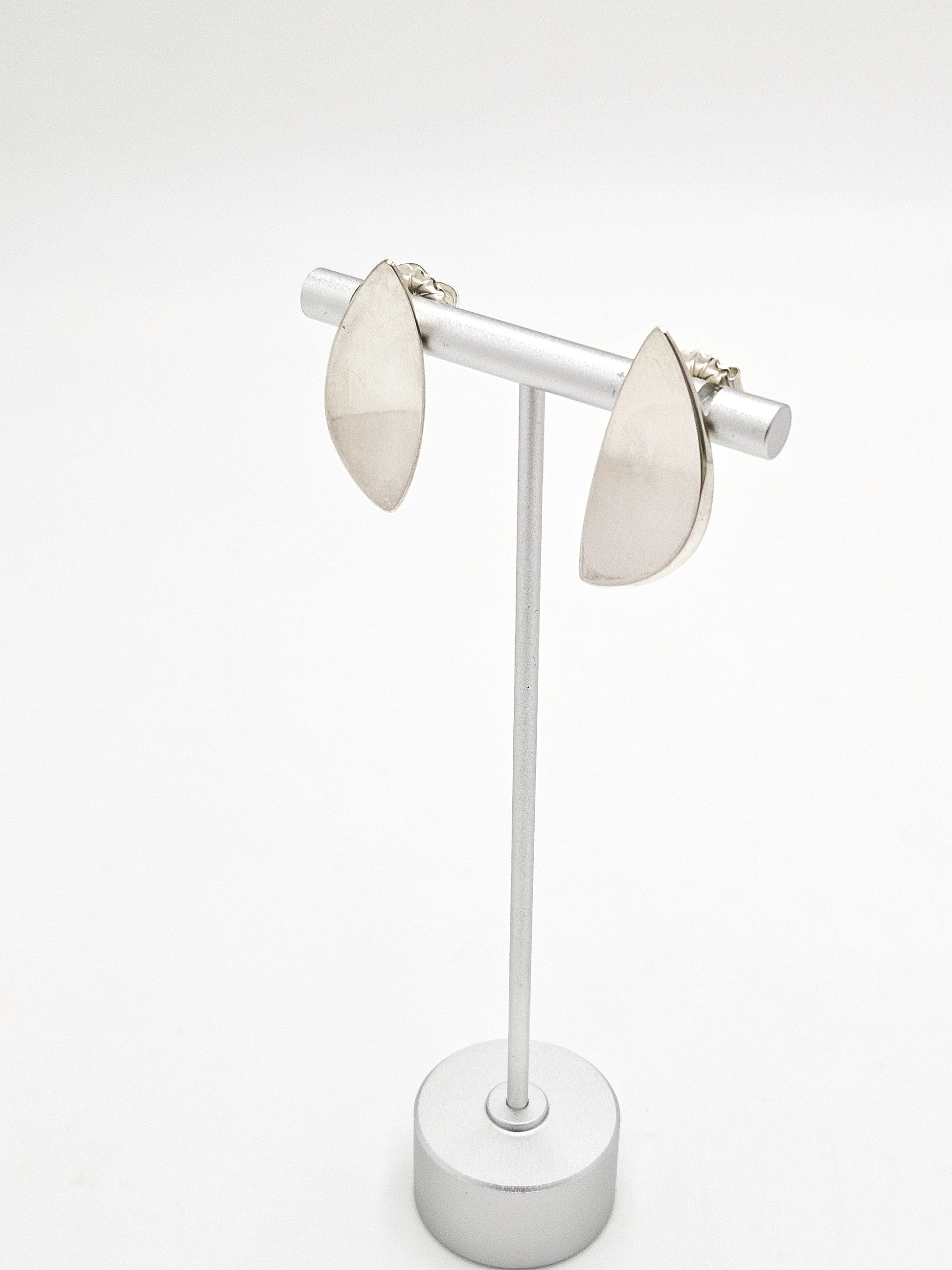 Hans Hansen Jewelry Rare Denmark Designer Hans Hansen Sterling Silver Modernist Earrings 1970's