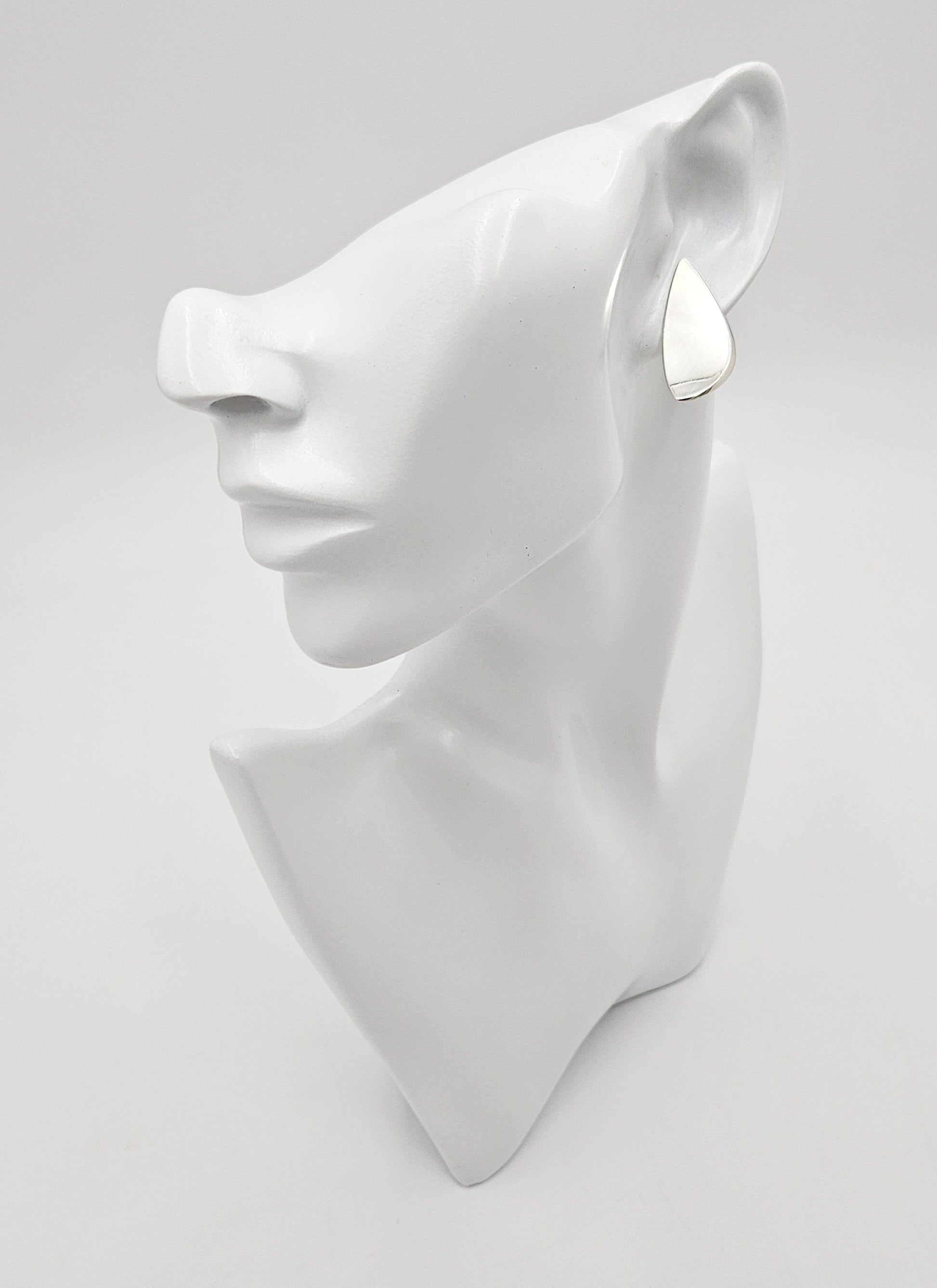 Hans Hansen Jewelry Rare Denmark Designer Hans Hansen Sterling Silver Modernist Earrings 1970's