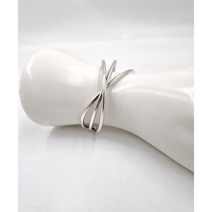 Hans Hansen Jewelry Rare Hans Hansen Denmark Sterling Silver 3 Bar Modernist Cuff Bracelet 1970&