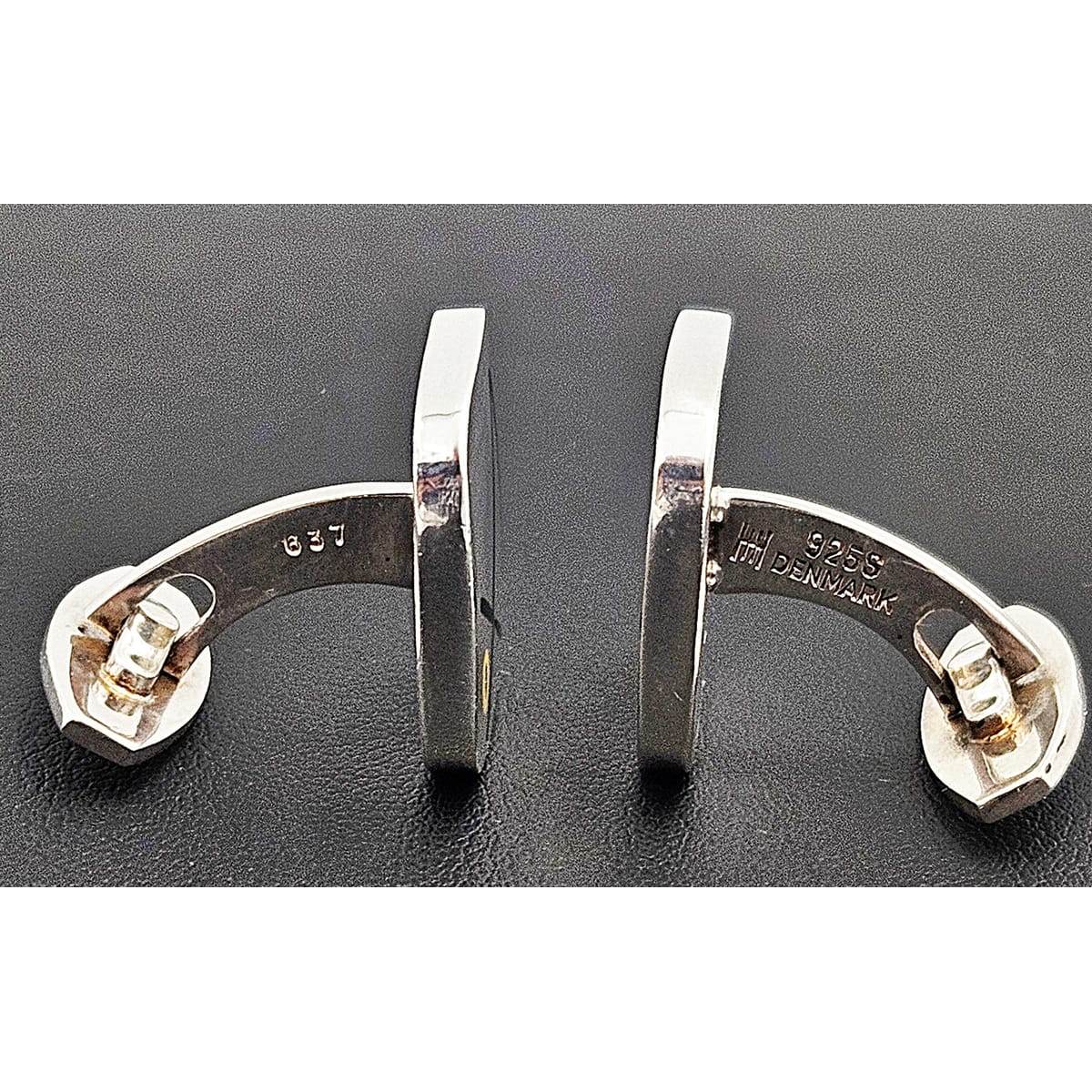 Hans Hansen Jewelry Superb Rare Hans Hansen Denmark Sterling &amp; Enamel Modernist Cufflinks