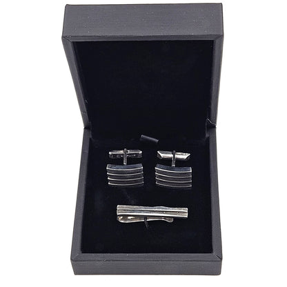 Harold Fithian Jewelry Rare Superb Harold Fithian Sterling Modernist Tie Clip &amp; Cufflinks Circa 50/60s
