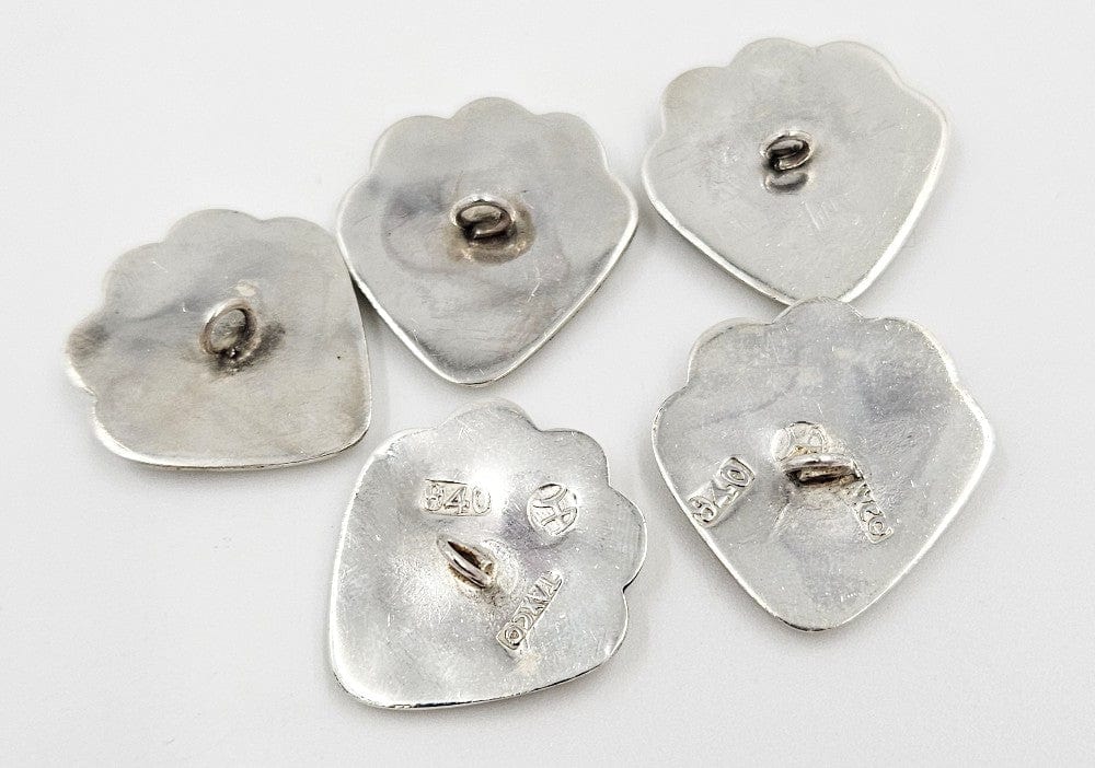 Hector Aguilar Jewelry Hector Aguilar Taxco 940 Sterling Silver Button Cover Set Circa 1940-1945