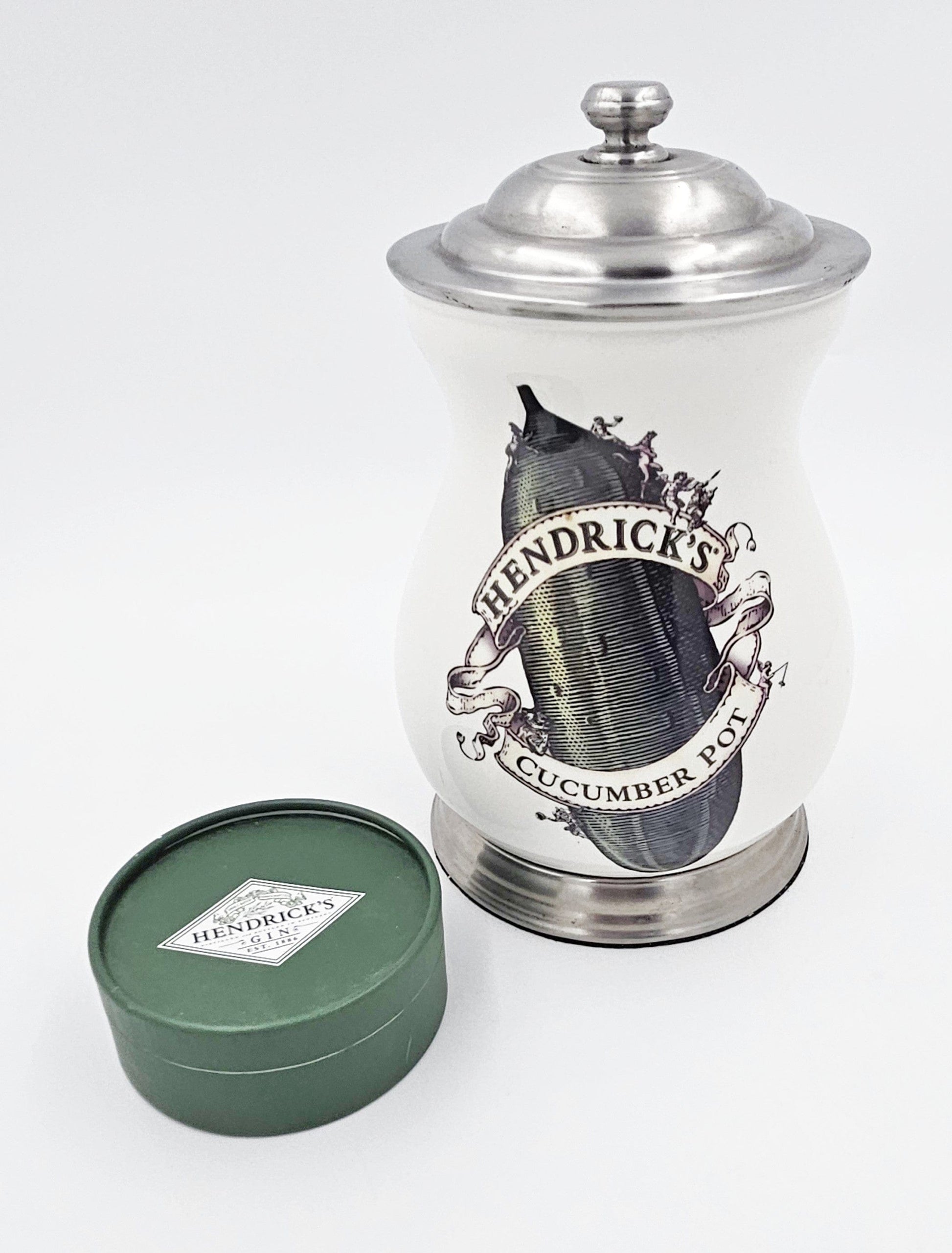 Hendrick's Gin Serveware Hendrick's Gin Porcelain Cucumber Condiment Jar & Coaster Barware Set
