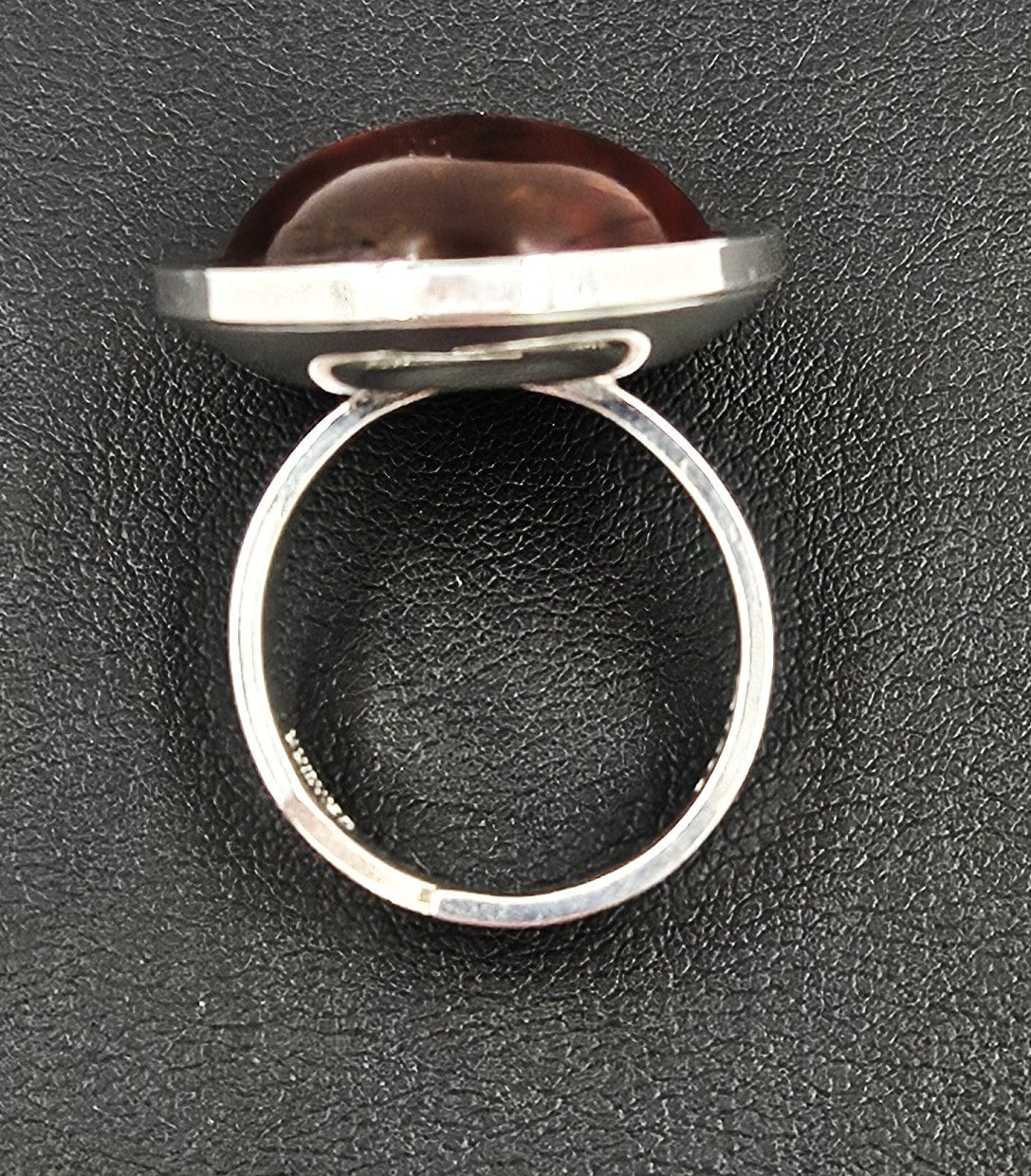 Henning Ulrichsen Jewelry Rare Denmark Henning Ulrichsen Sterling + Amber Modernist Domed Ring 1960s