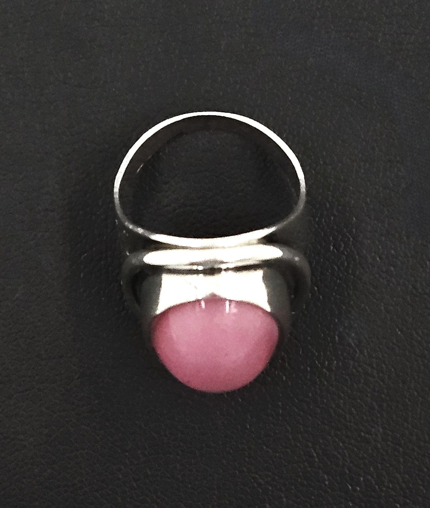 Hermann Siersbol Jewelry Danish Hermann Siersbol Modernist Sterling Rose Quartz XL Unisex Ring 1960s