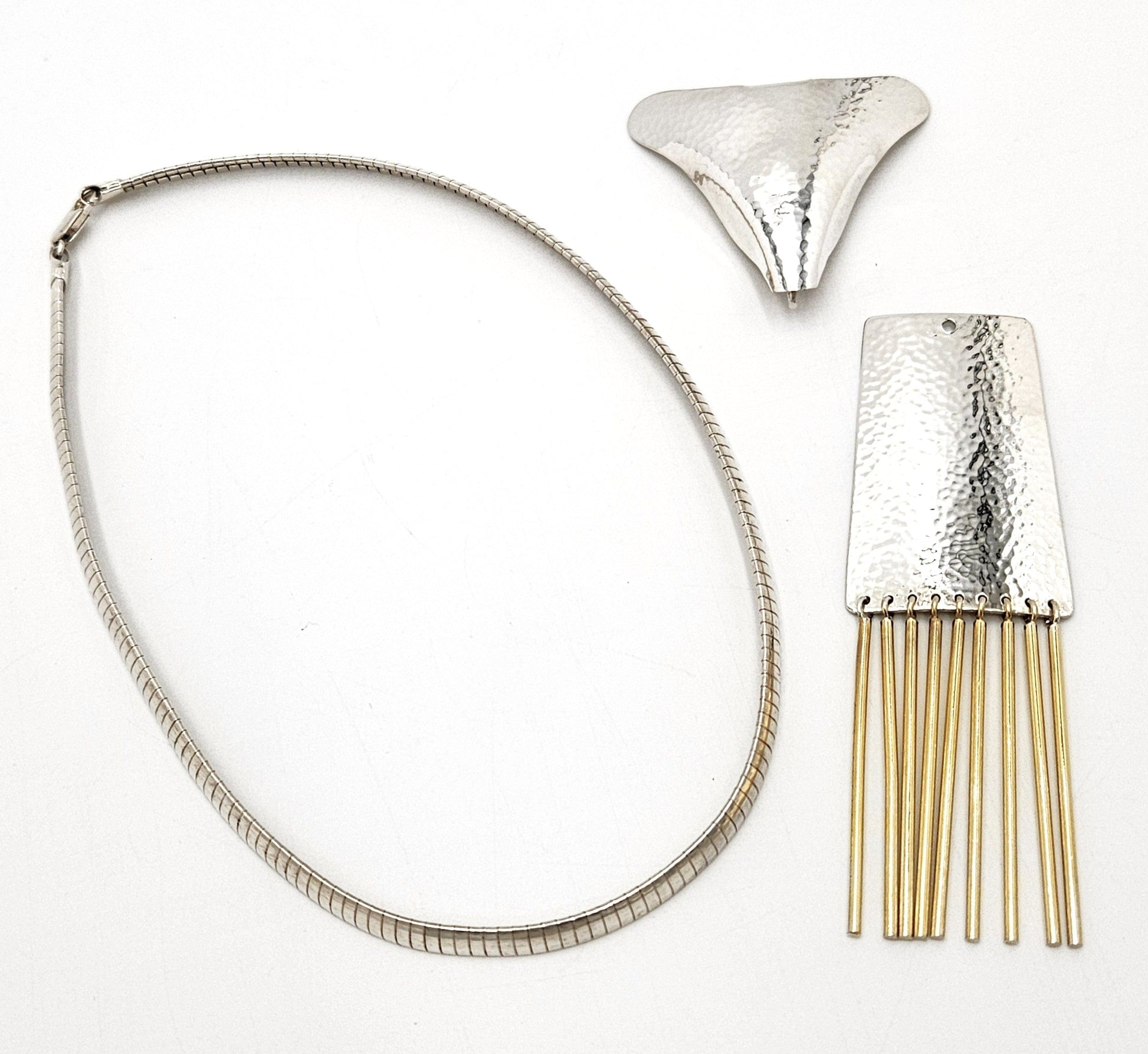 Hermann Siersbol Jewelry Superb RARE Hermann Siersbol Denmark Modernist Drop Dangle Pendant Necklace