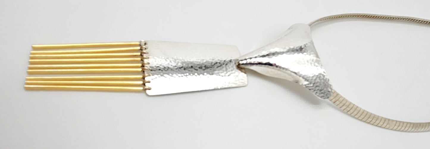 Hermann Siersbol Jewelry Superb RARE Hermann Siersbol Denmark Modernist Drop Dangle Pendant Necklace