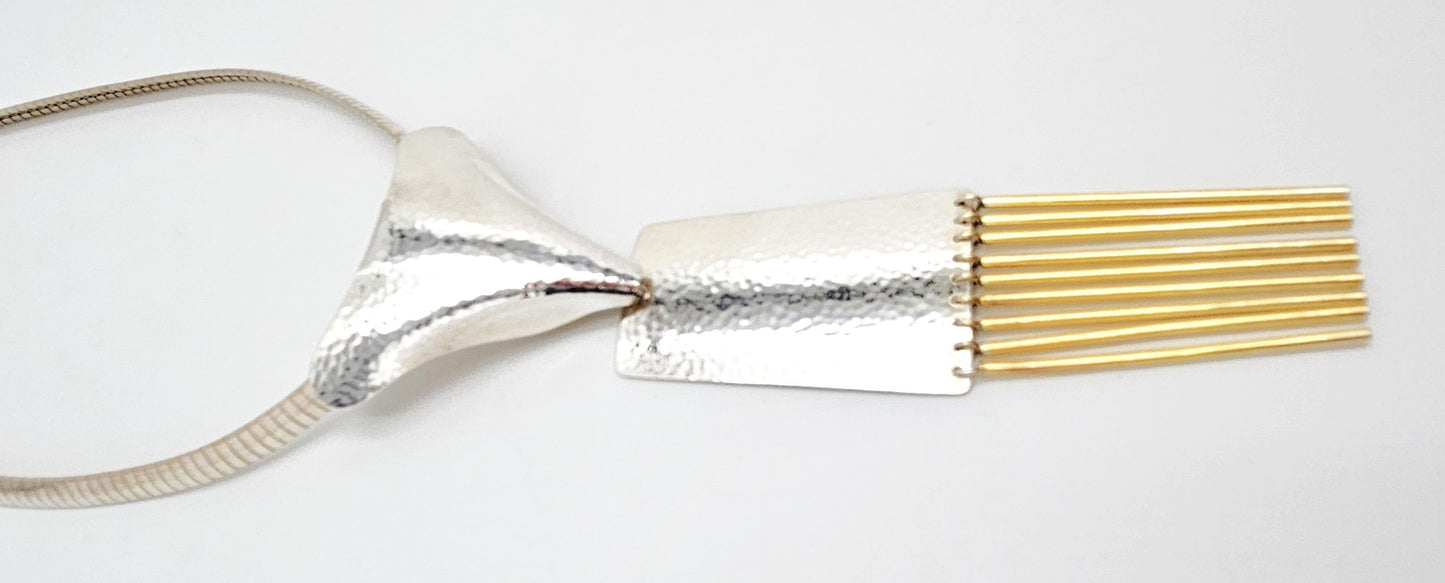 Hermann Siersbol Jewelry Superb RARE Hermann Siersbol Denmark Modernist Drop Dangle Pendant Necklace