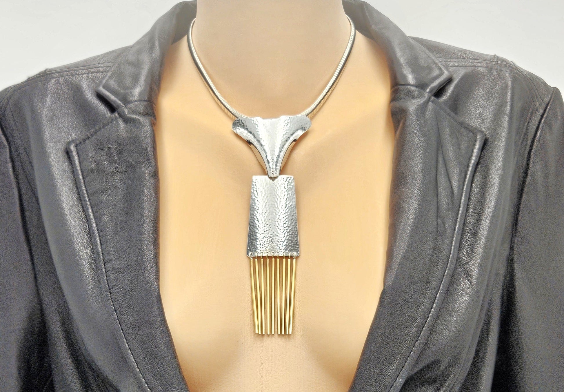 Hermann Siersbol Jewelry Superb RARE Hermann Siersbol Denmark Modernist Drop Dangle Pendant Necklace