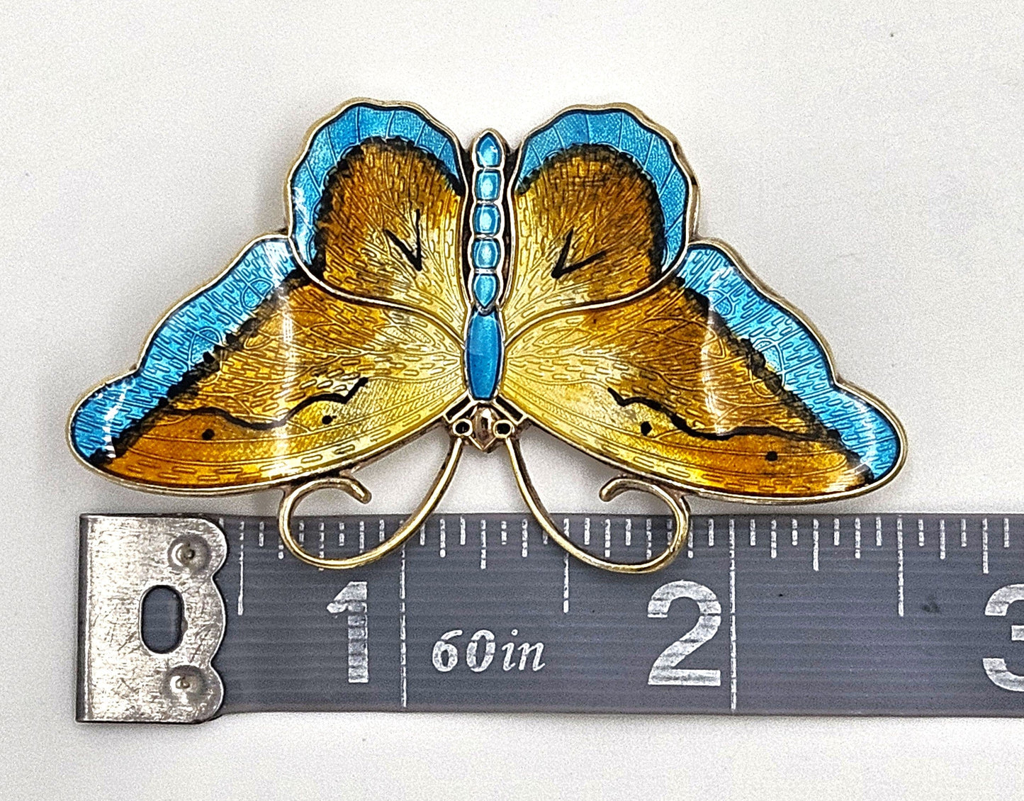 Hroar Prydz Jewelry Rare Jens E Jensen Hroar Prydz Norway Sterling Enamel Butterfly Brooch 20/30s