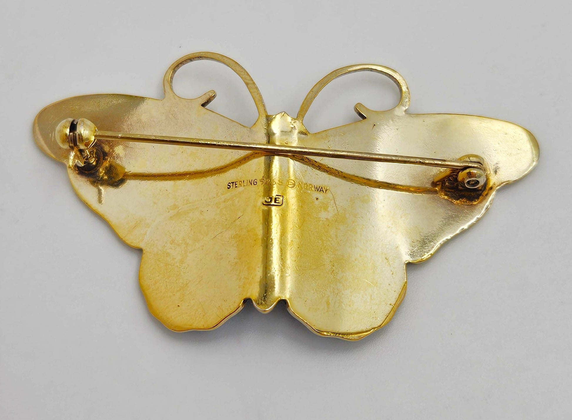 Hroar Prydz Jewelry Rare Jens E Jensen Hroar Prydz Norway Sterling Enamel Butterfly Brooch 20/30s