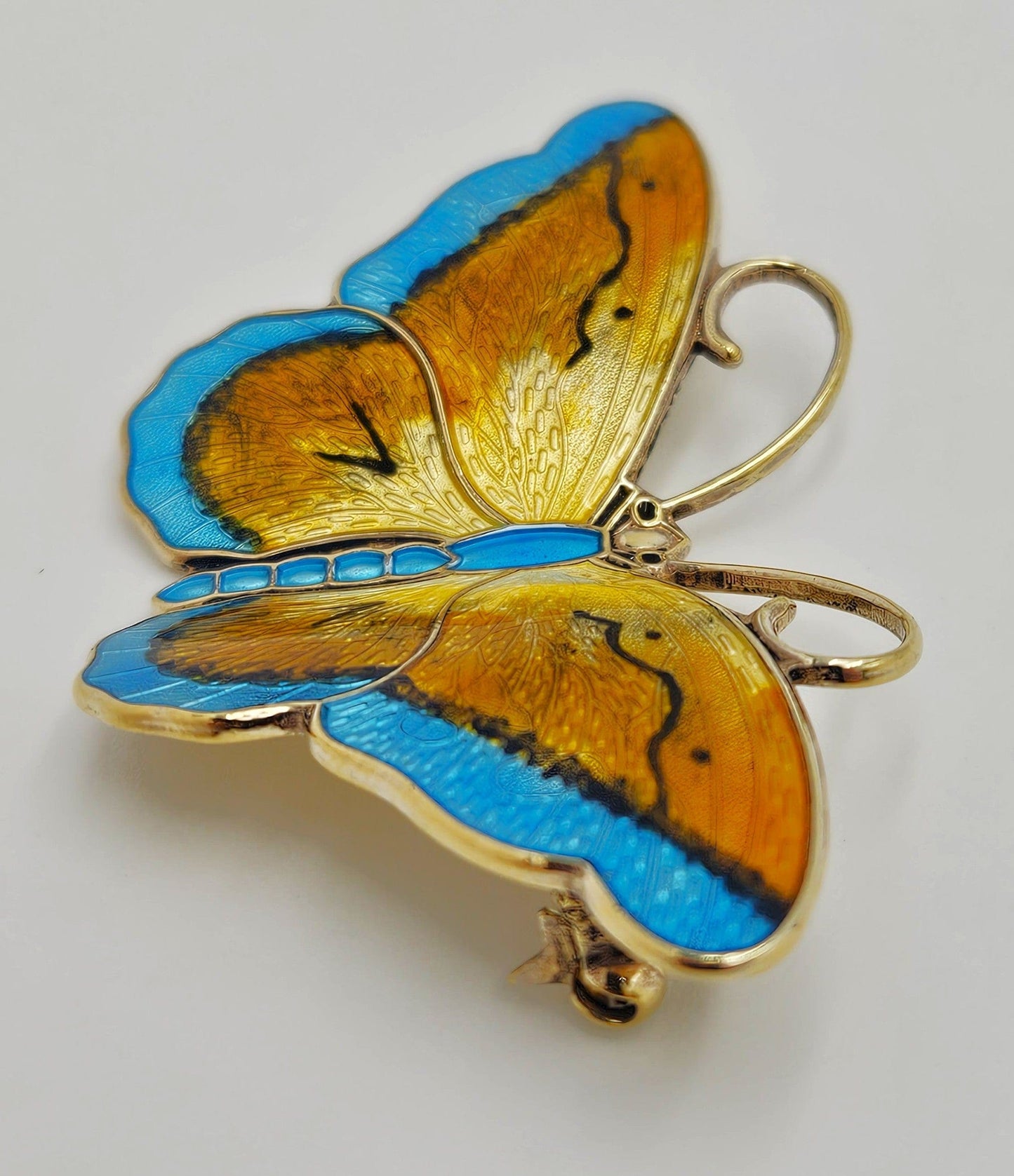 Hroar Prydz Jewelry Rare Jens E Jensen Hroar Prydz Norway Sterling Enamel Butterfly Brooch 20/30s