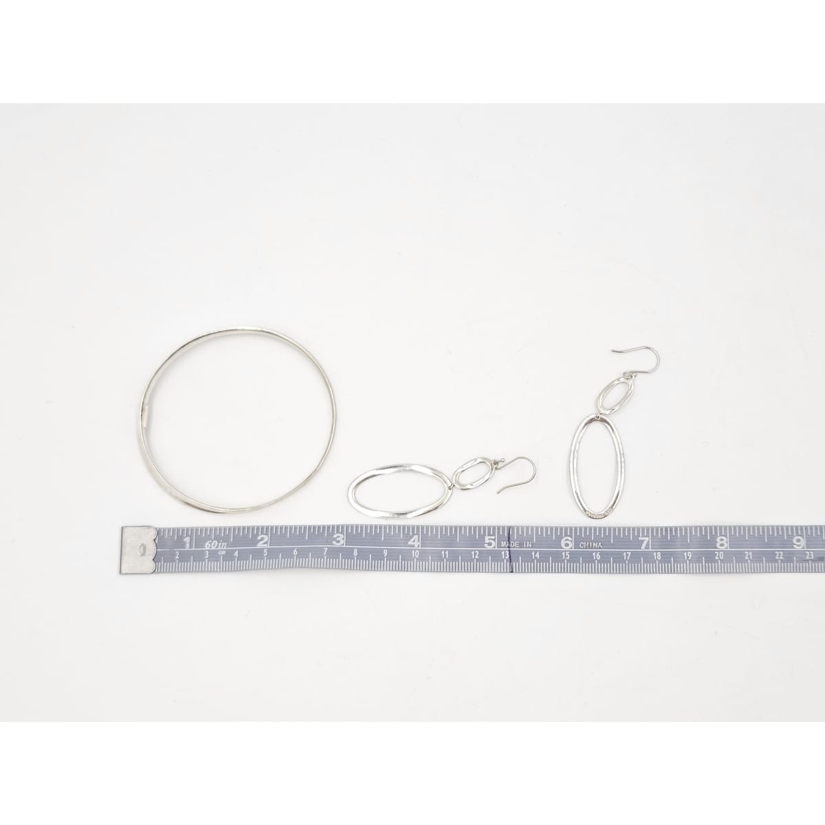 Ippolita Jewelry Retired Designer Ippolita Italy Sterling Modernist Bangle Bracelet &amp; Earrings Set