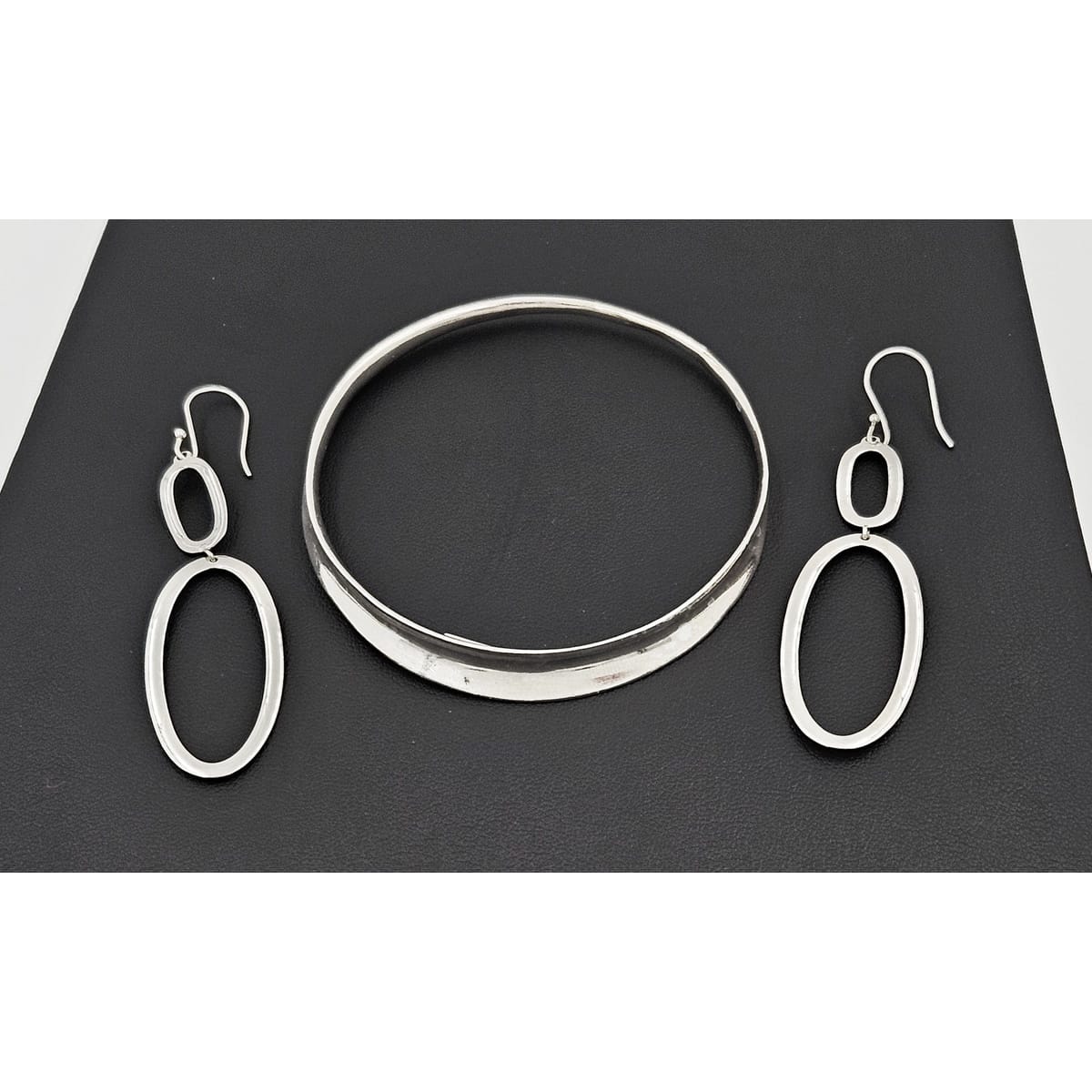 Ippolita Jewelry Retired Designer Ippolita Italy Sterling Modernist Bangle Bracelet &amp; Earrings Set