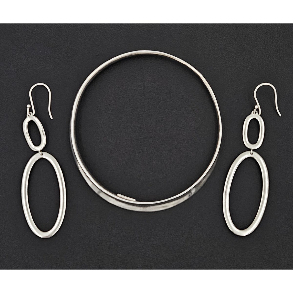 Ippolita Jewelry Retired Designer Ippolita Italy Sterling Modernist Bangle Bracelet &amp; Earrings Set