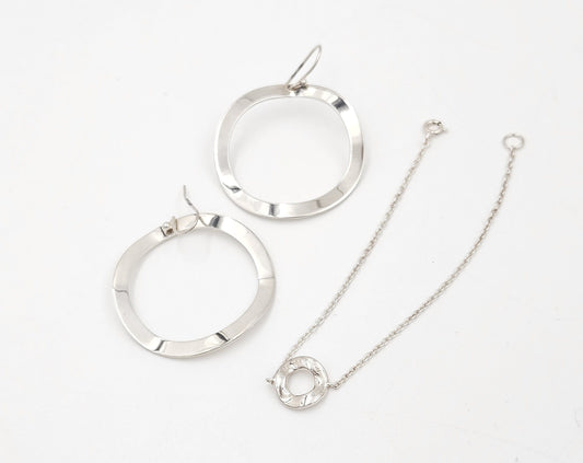 Ippolita Jewelry Retired Designer Ippolita Italy Sterling Modernist Bracelet & Earrings Set