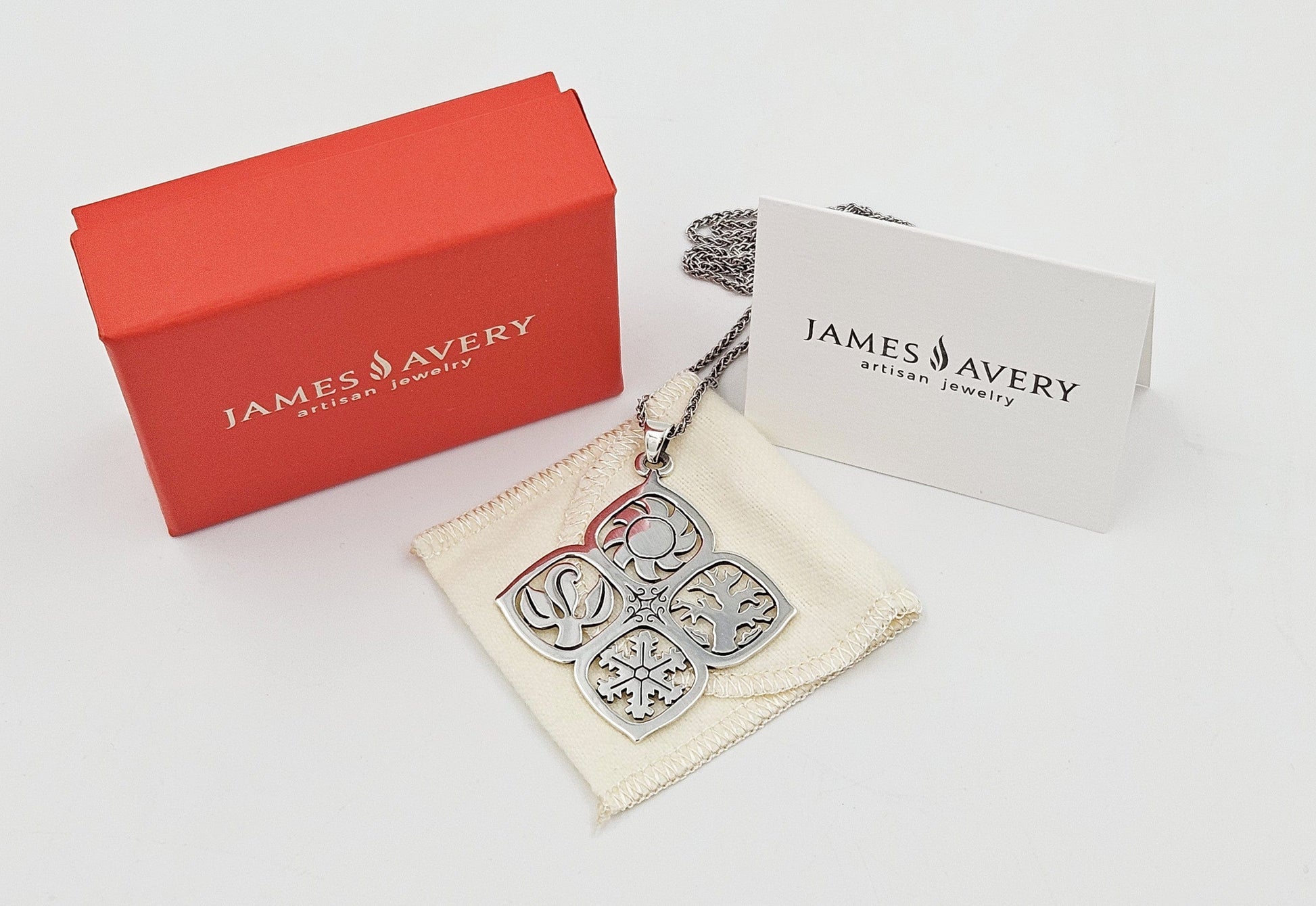 James Avery Jewelry NWOT Retired James Avery Sterling Silver Four Seasons Pendant Necklace NIB