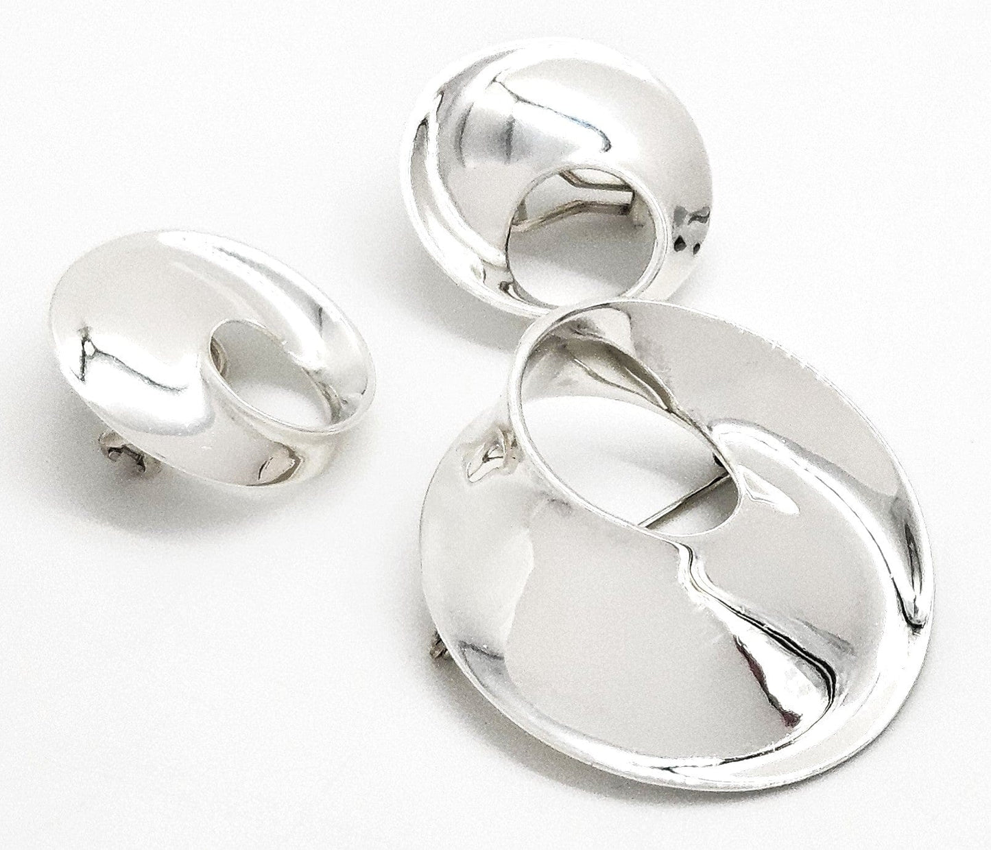 James Avery Jewelry Retired James Avery Sterling Modernist  Mobius Brooch Earrings Set NWOT