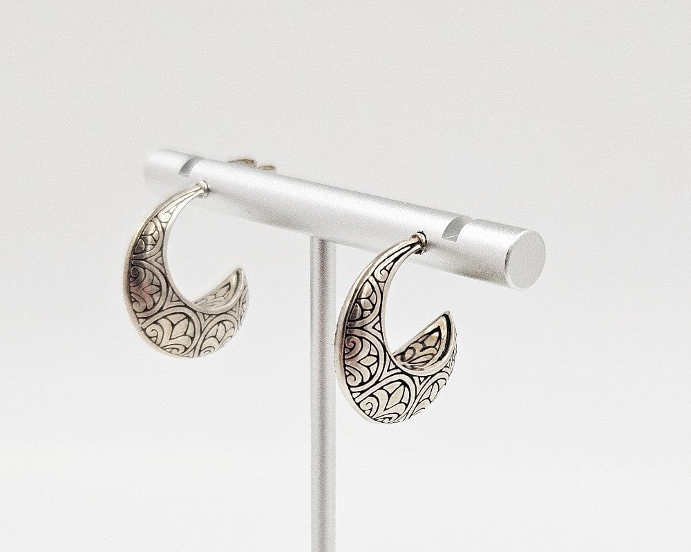 Janice Girardi Jewelry Superb Artisan Janice Girardi Sterling Silver Modernist Dangle Hoop Earrings