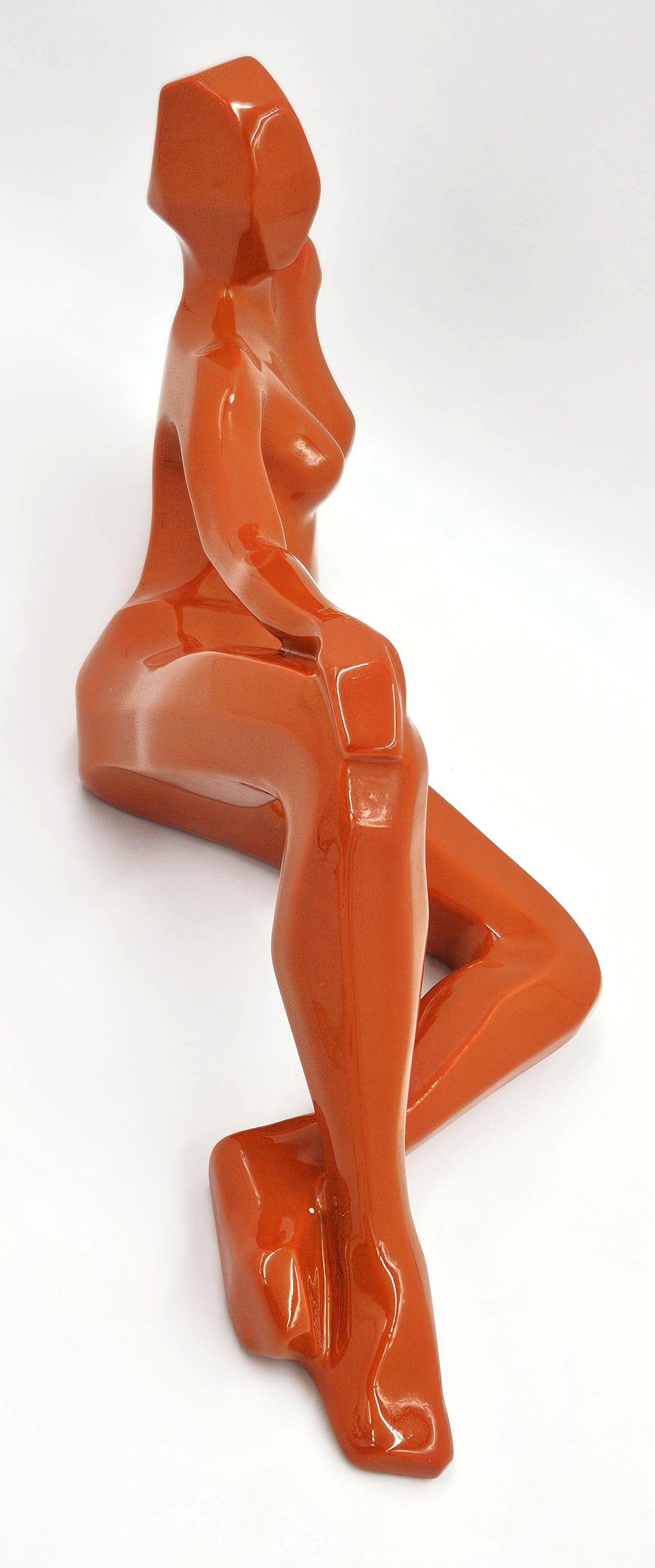 Jaru Sculpture RARE Jaru Ceramic Modernist Cubism Reclining Nude Female Sculpture C. 1976