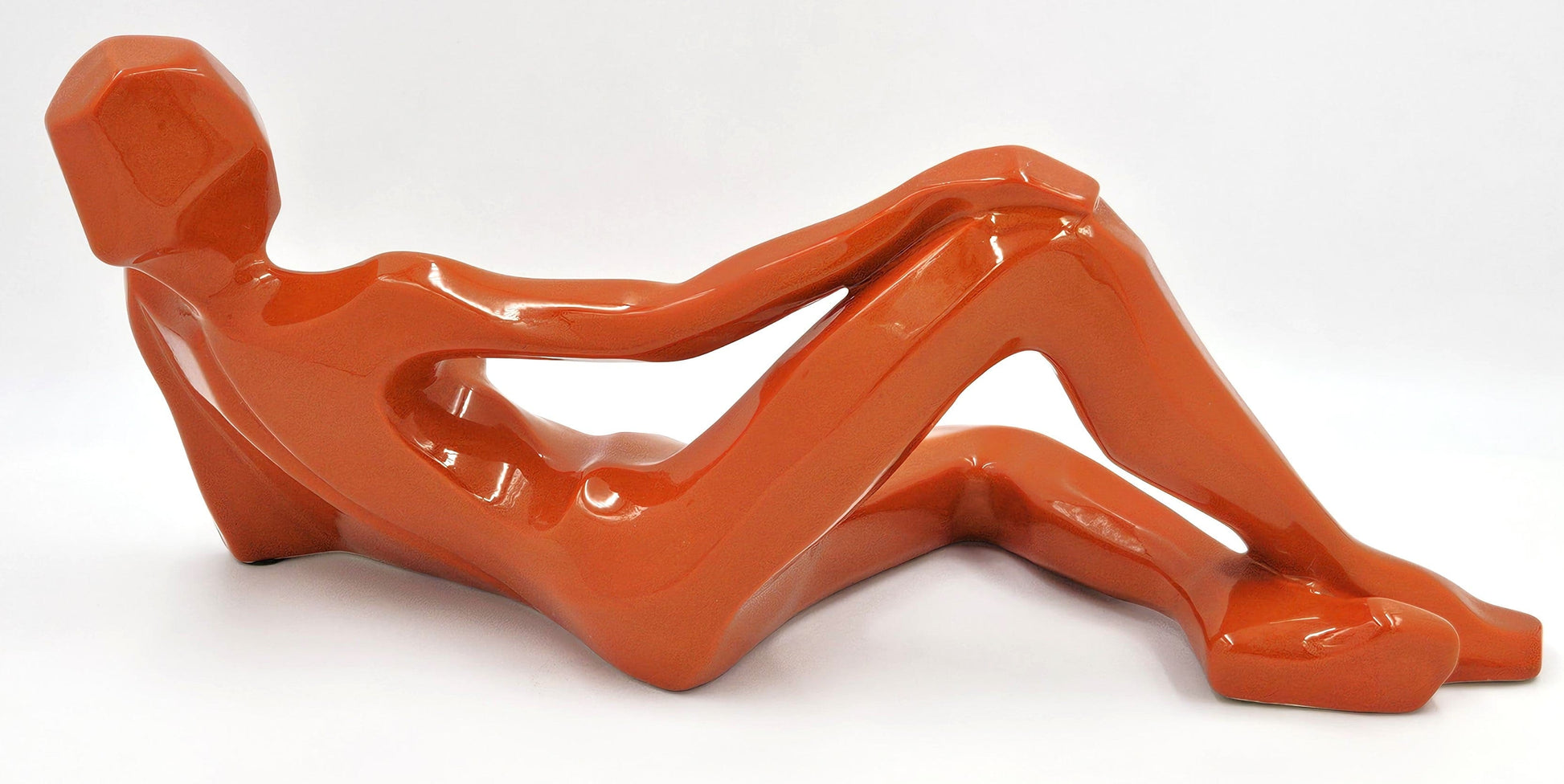 Jaru Sculpture RARE Jaru Ceramic Modernist Cubism Reclining Nude Female Sculpture C. 1976