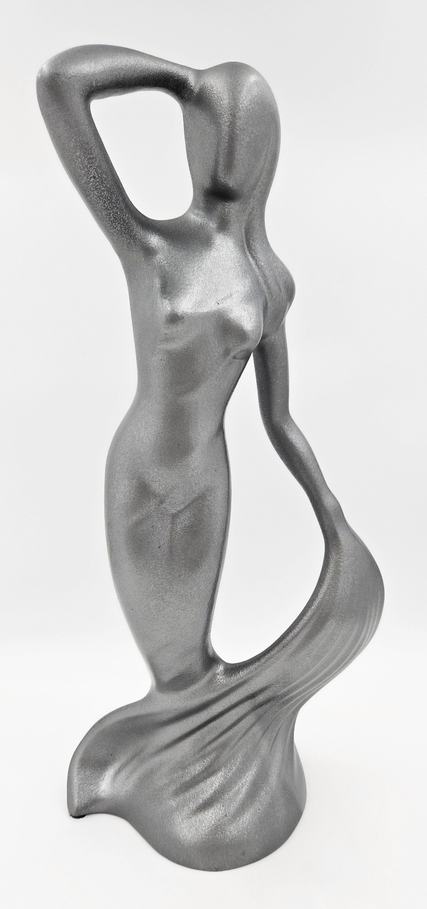 Jaru Sculpture Restored Jaru California Rare Lady in Mermaid Dress Ceramic Sculpture Circa 1985