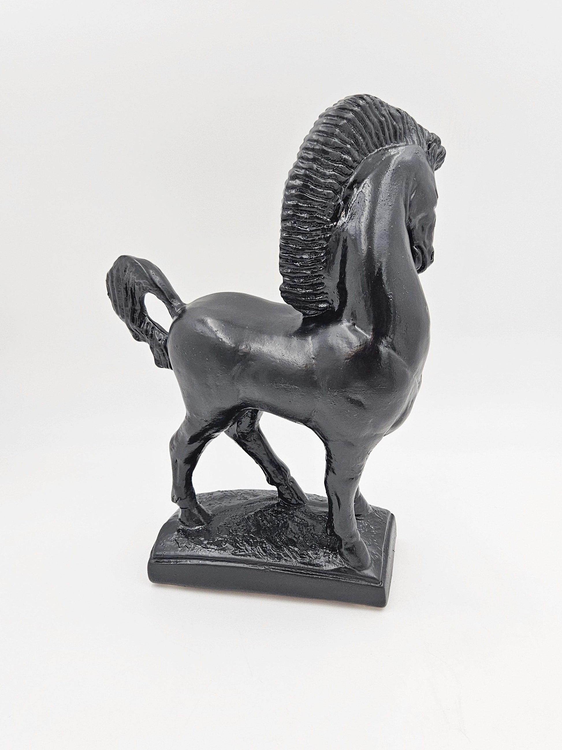 Jaru Sculpture Superb Jaru California Ceramic Greek Revival Art Deco Horse Sculpture 1970s