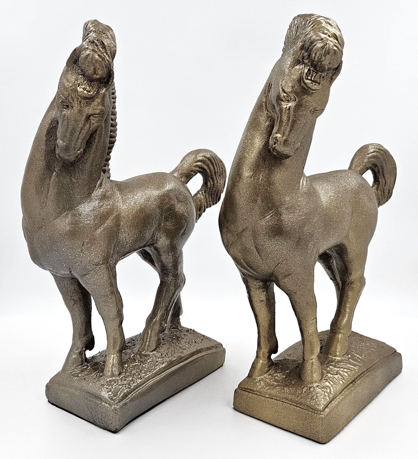 Jaru Sculpture Superb Jaru Ceramic Greek Revival Roman Stallion Horse Sculptures 1970s