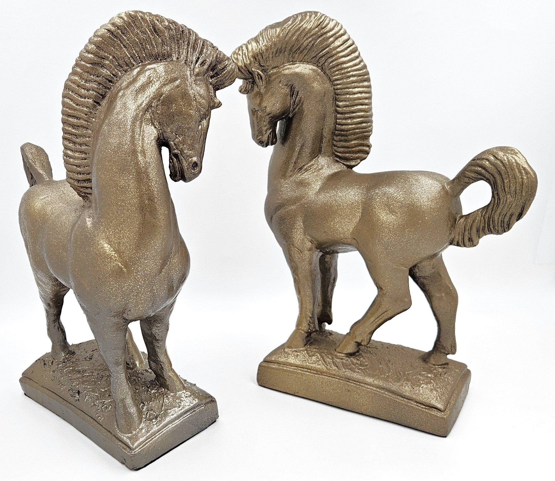 Jaru Sculpture Superb Jaru Ceramic Greek Revival Roman Stallion Horse Sculptures 1970s