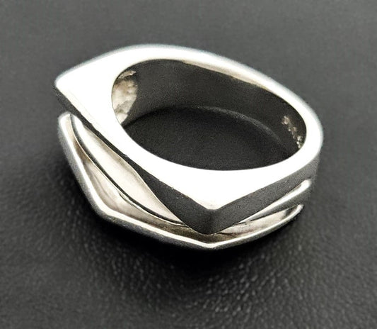 Jens Johannes Aagaard Jewelry Rare Jens Johannes Aagaard Denmark Sterling Abstract Modernist 3D Ring 60s