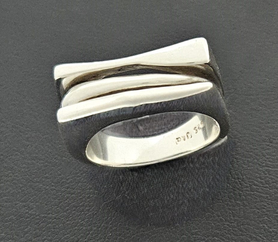 Jens Johannes Aagaard Jewelry Rare Jens Johannes Aagaard Denmark Sterling Abstract Modernist 3D Ring 60s