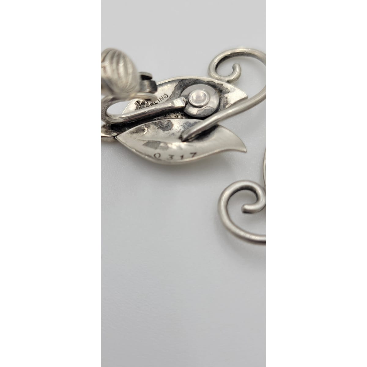 Joan Polsdorfer Jewelry 1950s JoPoL Georg Jensen Modernist Sterling Silver Flower Earrings 
