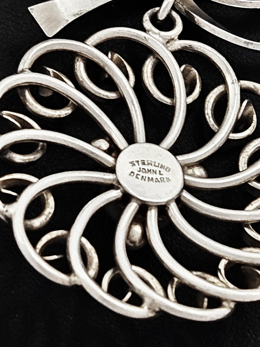 John Lauritzen Jewelry Denmark Designer John Lauritzen Sterling Large Bows Flower Brooch C. 1960s