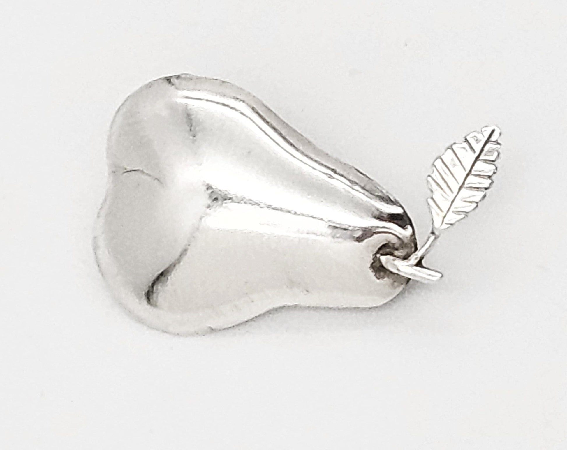 Johnson Jewelry Designer Peggy Johnson Sterling Silver Pear Brooch Signed Dated 1986