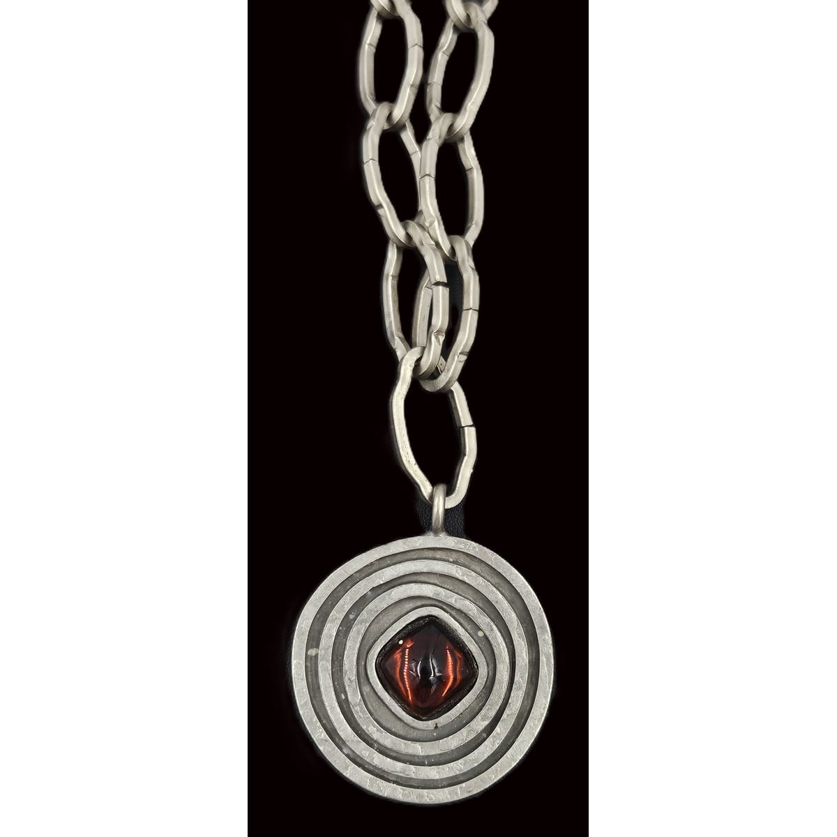Jorgen Jensen Jewelry Jorgen Jensen Pewter Glass XL Modernist Viking Necklace 