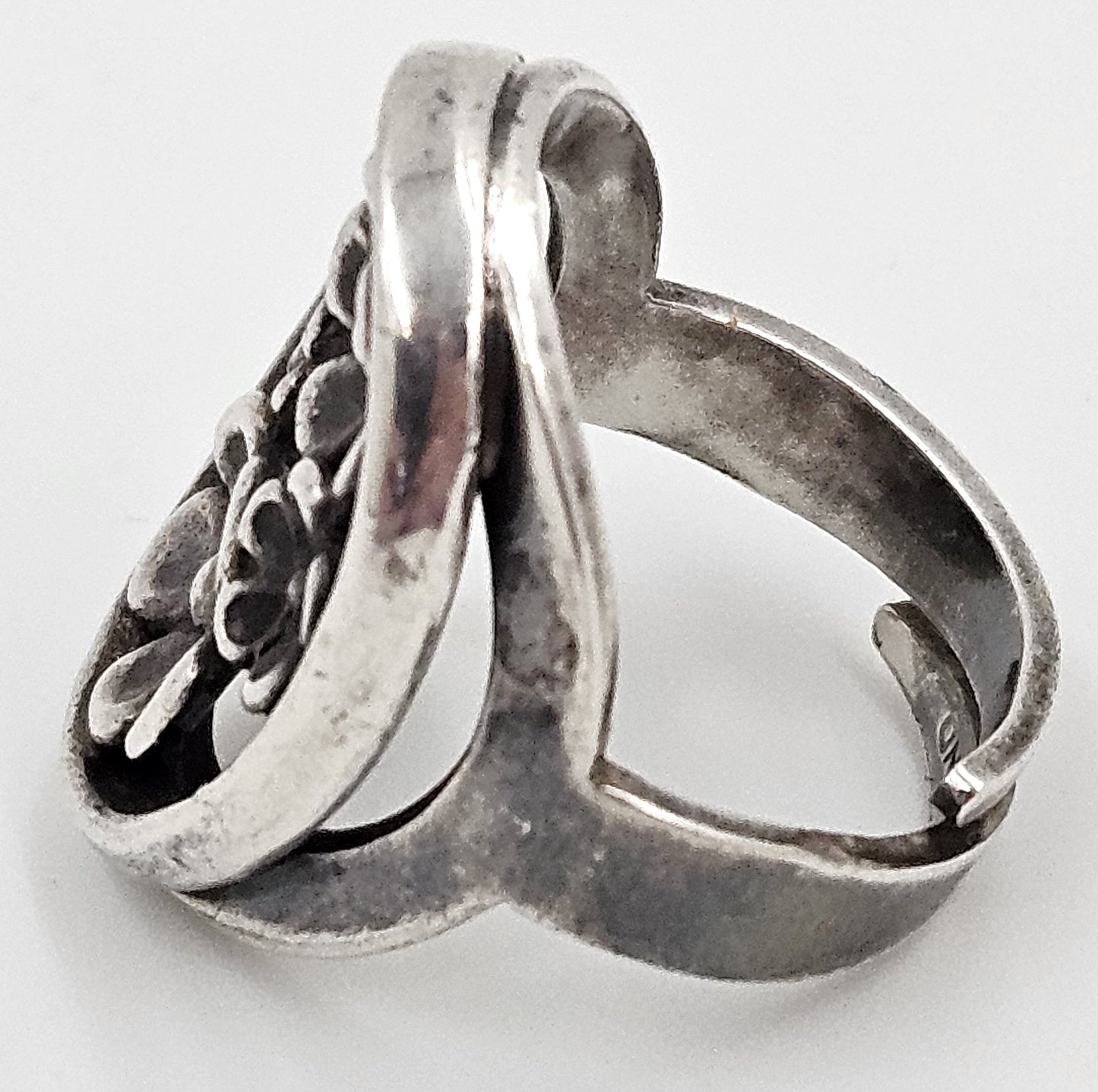 Jorma Laine Turun Hopea Finland Jewelry Rare Jorma Laine for Turun Hopea Finland Silver 3-D Flower Ring Circa 1976