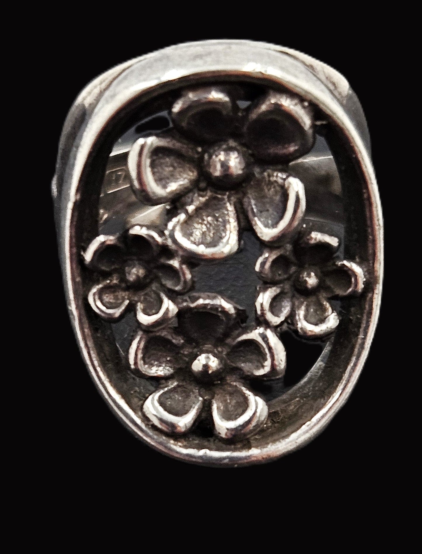 Jorma Laine Turun Hopea Finland Jewelry Rare Jorma Laine for Turun Hopea Finland Silver 3-D Flower Ring Circa 1976